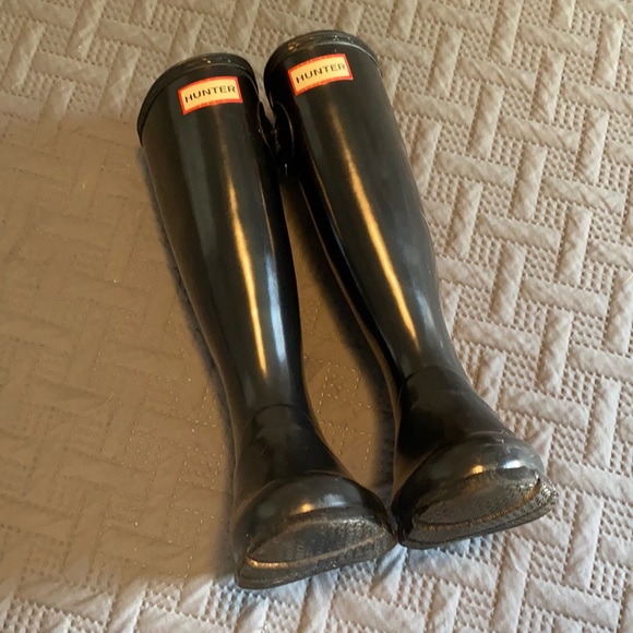 Hunter Shoes - Hunter : Black Rain Boots - Size 6